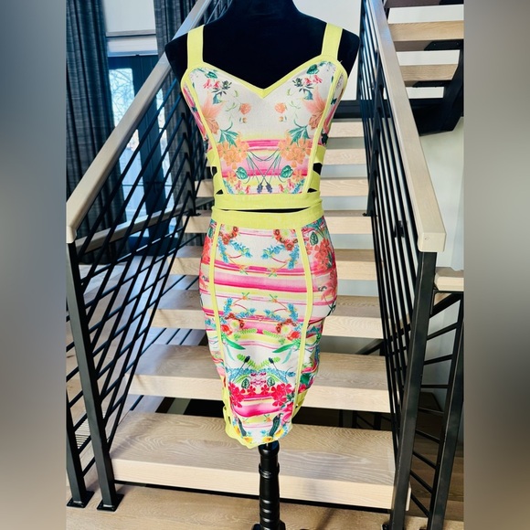 Colorful Floral and Striped 2 piece set
